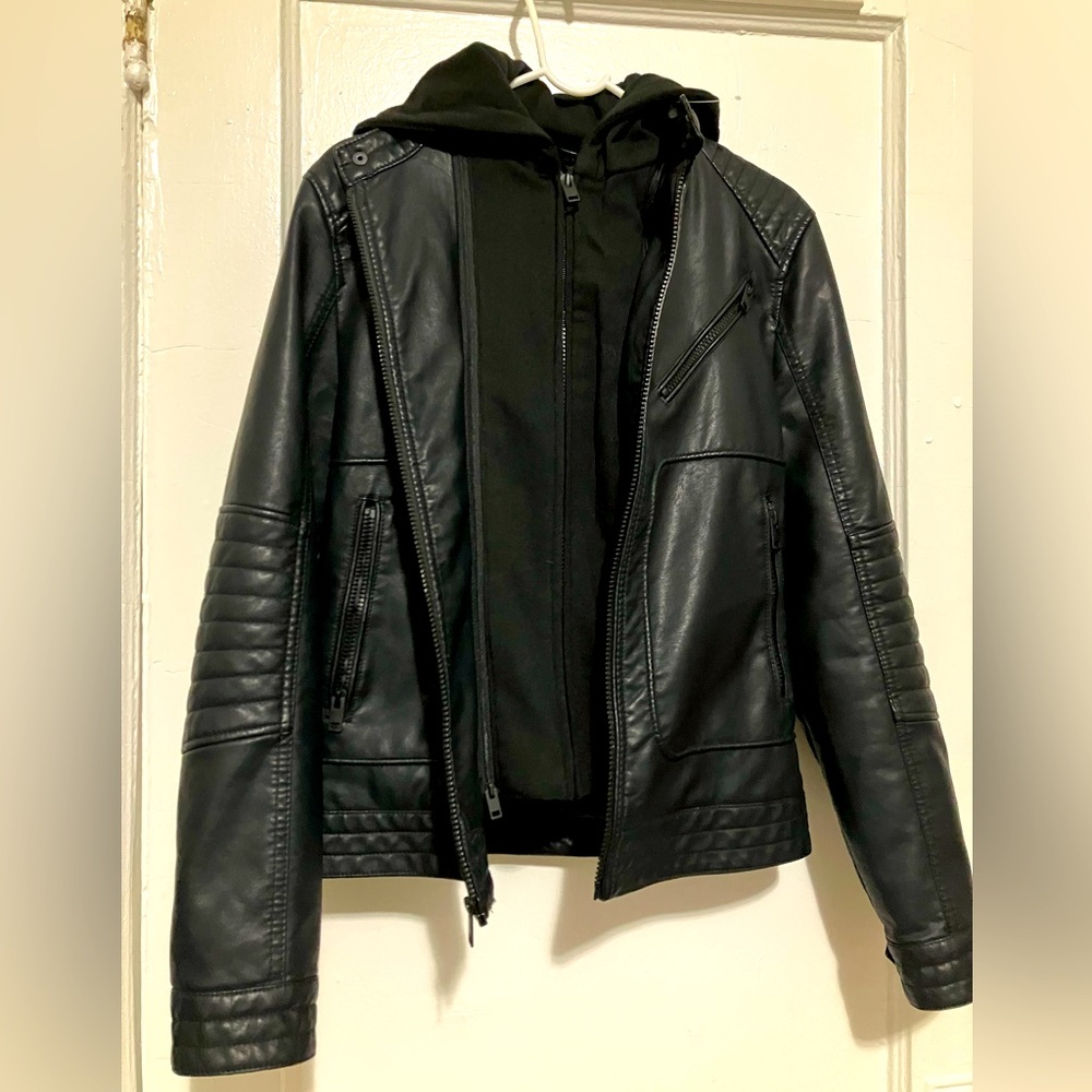 Express black faux leather jacket